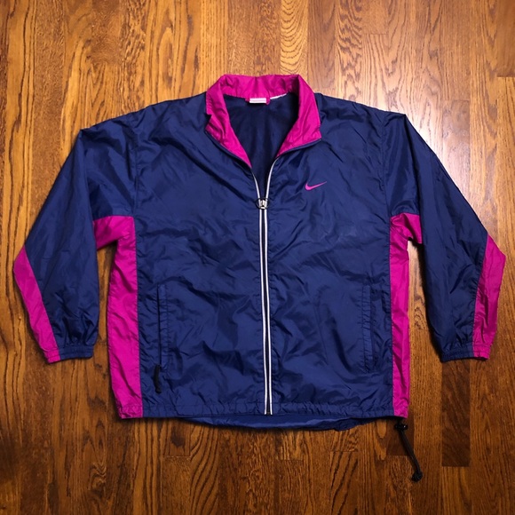 nike windbreaker blue and pink